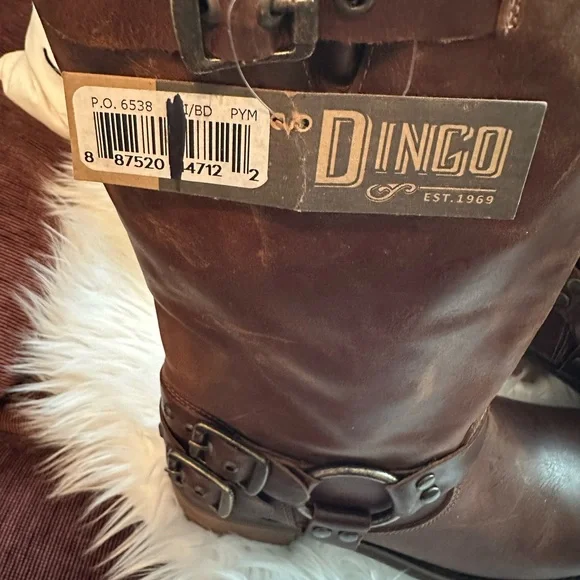 NWTS Dingo Brown Leather Buckle Heeled Harlee Motorcycle Boots Sz 9 - Picture 8 of 14